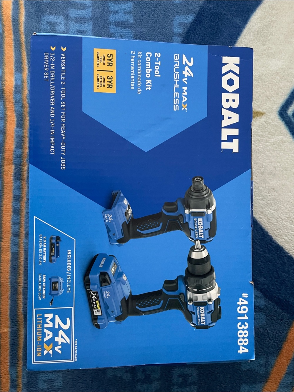 Kobalt 24V Max Brushless 2-Tool Combo Kit - Blue